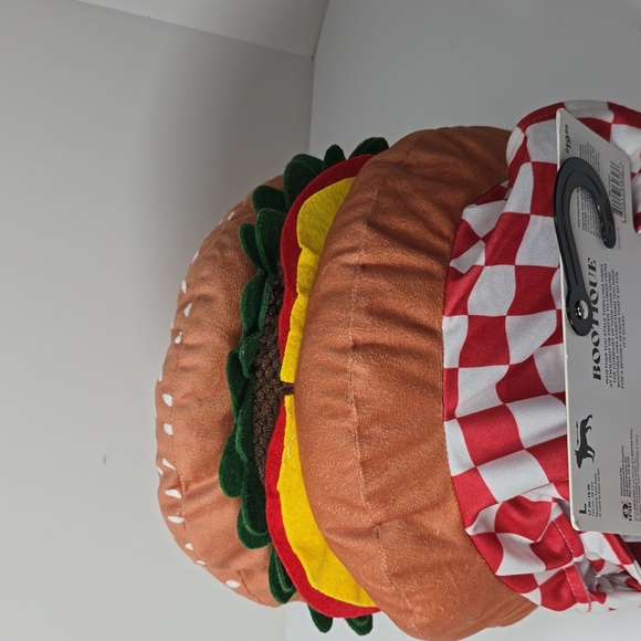Bootique Dog Hamburger Costume with Red Checkered Pattern Sz S Nwt - Picture 6 of 6